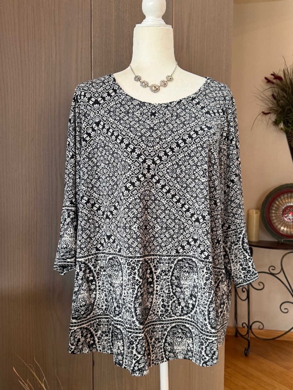 LUCKY BRAND Tunic Floral Paisley 1X